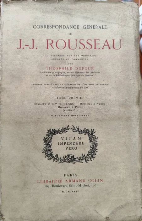 Correspondance Generele de J.-J. Rousseau